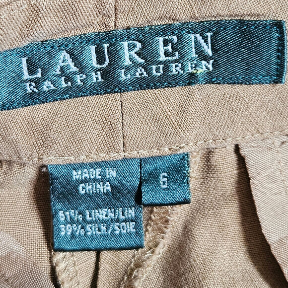 Lauren Ralph Lauren Silk Linen Relaxed Straight Pant 6 - Picture 3 of 8